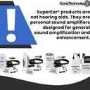 SuperEar Model SE5000 (PSAP) for Seniors - Hearing Amplifiers for Seniors, Super Ear Personal Sound Amplifier, Sound Amplifier Listening Device and Audio Accessories in 50dB Ambient Sounds Increase