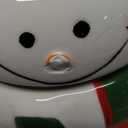 Christmas Snowman Ceramic Cookie Jar  Large Holiday Treat Storage Container with Lid  Festive Kitchen Countertop Decoration