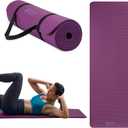 Gaiam Essentials 2/5" Thick (10mm) Yoga & Pilates, Fitness & Exercise Mat with Easy-Cinch Carrier Strap Cusion Support For Fitness and Gym Workouts