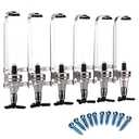 Lfhelper Wall Mounted Liquor Alcohol Dispenser 6-Bottle for Bar/ Home Party Use Fit Wine Cocktail Alcohol Drink Beverage Juice, Aluminum Alloy&ABS