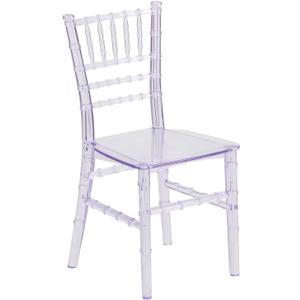 Flash Furniture Childs Transparent Crystal Resin Party and Event Chiavari Chair for Commercial & Residential Use (Set of 1, Clear)