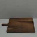 Premium American Dark Walnut Wood Cutting and Serving Board with Handle - Charcuterie Wooden Board - Durable, Stylish, and Versatile - Juice Groove - 17.7x10.6x0.8 in - Woodie Poppins (Large)