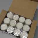 Stonebriar 48 Count White Unscented Smokeless Long Burning Clear Cup Tea Light Candles with 6 to 7 Hour Burn Time