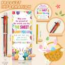 48 Pcs Easter Appreciation Gifts Bulk for Coworker Include 24 Pcs 6-in-1 Multicolor Ballpoint Pens 24 Pcs Greeting Cards with Ties Thank You Gifts for School Employee Office