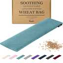 Qomfor Microwave Heating Pad - Large Microwavable Wheat Bag Heat Pack for Neck and Shoulders, Pain Relief, Back Pain, Arthritis, Period Cramps - Reusable Lavender Heating Pad (Green Blue)