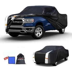 Ram 1500/2500/3500 Truck Cover Custom Fit 1994-2026 Club/Extended/Quad/Regular Cab SB (6.3'-6.6') with Door Zipper, 12 Layers Full Exterior Pickup Truck Cover Waterproof All Weather.