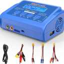 LiPo Battery Charger RC Balance Fast Battery Charger Discharger 80W 6A Smart Digital Battery Pack Charger for 1S-6S LiPo Life Li-ion 1-15S NiCD NiMH PB Smart Batteries RC Car (Blue)