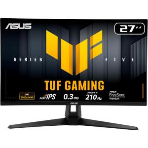 ASUS TUF Gaming 27 1440P Monitor (VG27AQL5A) QHD (2560 x 1440), 210Hz, 0.3ms, Fast IPS, Extreme Low Motion Blur Sync, Speakers, DisplayWidget Center, Gaming AI, Height Adjustment