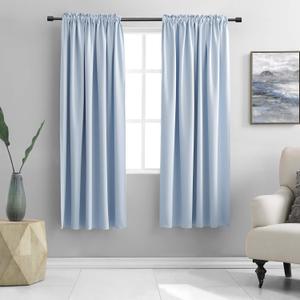 DONREN Dream Blue Room Darkening Thermal Insulated Curtains Drapes for Nursery, Rod Pocket Blackout Curtains for Bedroom(2 Pieces,52 inches Wide by 63 inches Long)