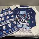 One opening Family Christmas Pajamas Matching Sets, Christmas Pjs Cartoon Shirt Tops and Pants Sleep Wear Xmas Pajamas (Large, Bluev01)