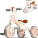 LOL-FUN Baby Balance Bike for 1 2 Year Old Boys Girls Gift, 4 in 1 Kids Tricycle for Toddlers 1-3 with Easy Assembly Removable Pedal