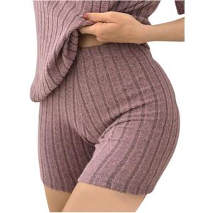 SOLY HUX Women's Pajama Bottom Ribbed Knit Casual Skinny Lounge Shorts Sleepwear (S)