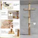 Floor to Ceiling cat Tree - Adjustable Height (95-98in,104.3-108.2in)- with Width 4.33 in Scratching Post,Cat Hammock,Fully Wrapped with sisal Rope - Heavy Duty cat Tree.(Holds 110 lbs)