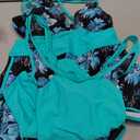 Daci Women 3 Piece Tankini Swimsuits - Tummy Control Tank Top with Bra Modest Bathing Suit with Pockets Boyshorts Bottom 2026 (Blue, M)