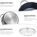 Induction Cookware Set 6-Piece, Stackable Kitchen Cooking Pots Set, 6qt 4.8qt & 2qt Pots with Lids, Dishwasher Safe & Oven Safe, Compatible with All Stoves, Black