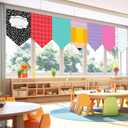 2 x Tenceur 7 Pcs Pencil Classroom Curtain Welcome Back to School Curtain, 5.9"W x 7.9"L