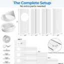Portable AC Window Seal Kit (No Hose) with Rain Cover - 4 Adjustable Panels 17" to 61", Fits LG Whynter Haier 99% Portable Air Conditioners, Airtight Sliding Window Vent Seal, Replacement Window Kit