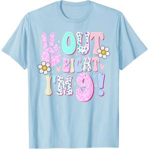Peace Out Eight I'm 9 Nine Year Old Girl 9th Birthday T-Shirt 