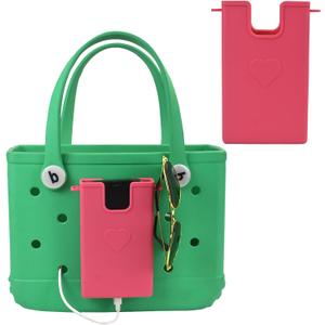 Beach Bag Accessories for Bogg, Organizer Phone Holder Compatible for Small-Bitty Bogg Bag, Cell Phone Holder for Bogg (Pink, Small-Bitty)