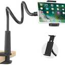 Gooseneck Tablet Holder,Tablet Stand for Bed Gooseneck Mount Flexible Arm 360 Clip,Flexible Arm Clip Tablet Mount Compatible with iPad mini Pro Air, Switch, Samsung Galaxy Tabs, More 4.7-10.1"