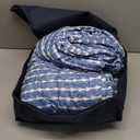 L'AGRATY Weighted Blanket - 48"x72" 20lbs Cooling Breathable Heavy Blanket Microfiber Material with Glass Beads for Adult All-Season Summer Fall Winter Soft Thick Comfort (Blue and White Stripe Pattern)