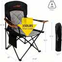 FAIR WIND 2 Pack Fully Padded Camping Chair 350LBS Capacity Heavy Duty Portable Chair with Cup Holder &Side Pocket Lawn Chair for Outside, Tailgating,Beach, Sports