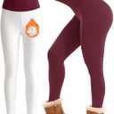 Laite Hebe Fleece Lined Leggings Women - High Waisted Winter Yoga Pants Tummy Control Soft Thermal Warm for Hiking Workout (Medium)