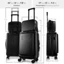 TRAVELARIM 20 Inch Carry On Luggage 22x14x9 Airline Approved, Carry On Suitcase with Wheels, Hard-shell Carry-on Luggage, Durable Luggage Carry-On, Black Small Suitcase with Cosmetic Case