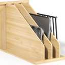 tonchean Wood Tray Dividers for Cabinet with 3 Sections, 22.5"D x 11.8"W x 15.4"H