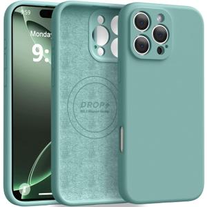 Ktele Magnetic for iPhone 16 Pro Max Case [Compatible with Magsafe] [Premium Silicone Satin-Smooth Touch] Slim Shockproof Anti-Scratch Microfiber Lining Case, 6.9 inch, Pine Green
