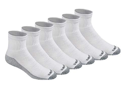 Dickies Men's Dri-Tech Moisture Control Quarter Socks, White (6 Pairs), Large