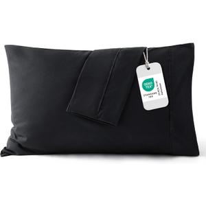 Bedsure Black Pillowcase Set - Queen Size (20x30 inches) Bed Pillow Cover - Brushed Microfiber, Wrinkle, Fade & Stain Resistant - Envelop Closure Pillow Case Set of 2