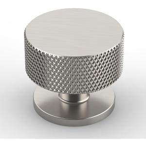 Amerdeco 10 Pack Brushed Satin Nickel Knurled Cabinet Knobs Single Hole 1.2 Inch Diameter Round Drawer Knobs for Bathroom Cabinets K0017