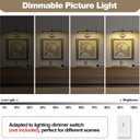 15.7" Hard-Wired Picture Lights for Wall,Brass Art Lighting for Paintings, 15.75 inch Dimmable