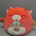 Squishmallows Original 12-Inch Baiden Red Dragon with Boba Drink - Official Jazwares Plush (Medium-Sized)