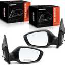 A-Premium Pair (2) Driver and Passenger Side Power Door Mirror - Compatible with Hyundai Elantra GT 2013 2014 2015 2016 2017 - Heated Manual Folding Black Outside Rear View Mirror