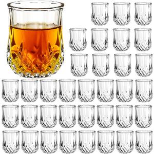 INFTYLE Shot Glasses Set of 36-1.5oz Clear Glasses Shot Glass Set with Heavy Base Whiskey Glasses Great for Vodka Tequila, Cocktail