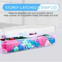 Sooez 3 Pack Pencil Case, Large Hard Pencil Box Bulk, Clear Crayon Box Marker Pen Organizer, Plastic Storage Container with Snap Lid, Stackable Art Craft Organizer Back to School Supplies, Clear
