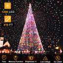 410Ft 1200LED Christmas Lights Outdoor Decorations 12 Modes & Memory Timer Christmas Lights with Remote Plug in Waterproof Fairy String Lights for Xmas Wedding Party Holiday DecorMulticolor