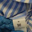 CUPSHE Womens Summer Dresses V Neck Sleeveless Striped Button Up Mini Casual Coverup Dress (Medium, Blue)