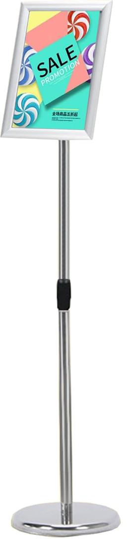 Adjustable Outdoor Sign Holder Stand for Display - Floor Sign Stand with Base for Business Retail Events 8.5x11 inches