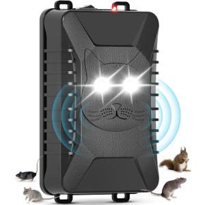 Rodent Repellent with Strobe Light, Battery-Powered Under Hood Mouse Repeller for Cars, Trucks, RVs, and Attics, Protects Car Engines and Spaces from Rats, Mice, and Squirrels, 1 Pack