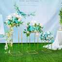 Cylinder Pedestal Stands for Party: Three-Piece Set - 23.6"/31.5"/39.4" Tall Cake Pedestal Stand for Party - Gold Cylinder Cake Table for Outdoor Indoor