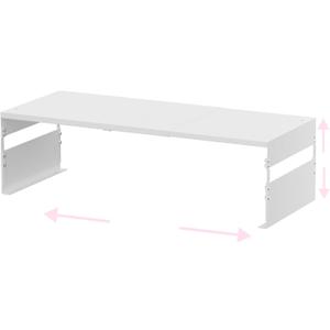 Adjustable Metal Bedside Shelf Stackable Shelf for Bedroom, Living Room, Office, Space-Saving Storage Organizer, Easy Assembly, Sleek Matches Any Decor (1PACK/White)