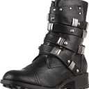 Skechers Lunacy Dragon Tattoo Black Buckled Faux Leather Combat Boots, 7