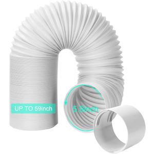 Portable Air Conditioner Hose with Coupler, 5.9"/15CM Anti-Clockwise Thread Universal AC Exhaust Vent Duct, AC Tube Hose Kit Extension Parts Accessories Length up to 59