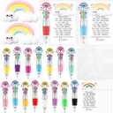 TaoBary 45 Sets Back to School Gifts for Student Rainbow Motivational Support Pens Bulk 4-in-1 Multicolor Ballpoint Pen Squeeze Mini Stress Balls Inspirational Card for Rewards Party Favors