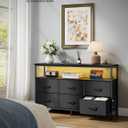SONGMICS Dresser for Bedroom, Wide Dresser with 6 Drawers & Open Shelf, 11.8"D x 44.8"W x 26.8"H