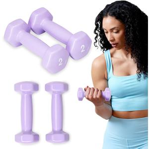 SPRI Dumbbells Hand Weights Set of 2 - Vinyl Coated Exercise & Fitness Dumbbell for Home Gym Equipment Workouts Strength Training Free Weights for Women, Men (1-10 Pound, 12, 15, 18, 20 lb)