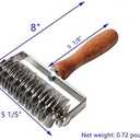 Stainless Steel Dough Lattice Top Cookie Stainless Steel Baking Tool Cake Bread Net Knife Holder Wooden Handle for Pizza Cookie Pie Pastry